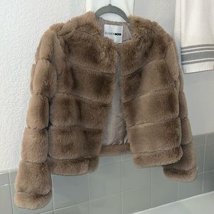 Mocha Faux Fur Coat from FN in size Medium